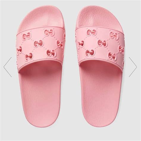 bright pink gucci slides|Gucci flip flops for women.